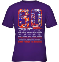 Load image into Gallery viewer, 60 years of Denver Broncos thank you for the memories shirt