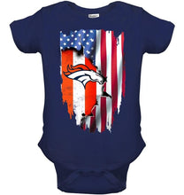 Load image into Gallery viewer, Denver Broncos flag ripped american flag shirt
