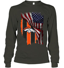 Load image into Gallery viewer, Denver Broncos american flag fan hoodie