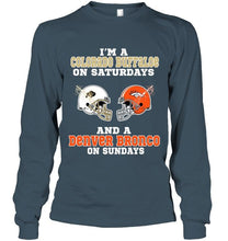 Load image into Gallery viewer, I'm Colorado Buffaloe on saturdays and Denver Bronco on sundays shirt