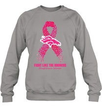 Load image into Gallery viewer, Denver Broncos fight like the Broncos br east cancer warrior shirt