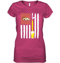 Load image into Gallery viewer, Denver Broncos Beer american flag shirt