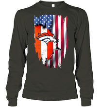 Load image into Gallery viewer, Denver Broncos flag ripped american flag shirt