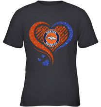 Load image into Gallery viewer, Denver Broncos heart glittering shirt