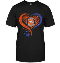 Load image into Gallery viewer, Denver Broncos heart glittering shirt