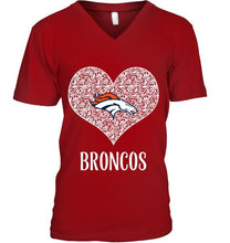 Load image into Gallery viewer, Denver Broncos heart floral pattern shirt