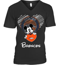 Load image into Gallery viewer, Mickey loves Denver Broncos fan hoodie