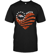 Load image into Gallery viewer, Denver Broncos glitter heart shirt