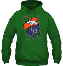 Load image into Gallery viewer, Denver Broncos and Colorado Rockies layer under ripped shirt