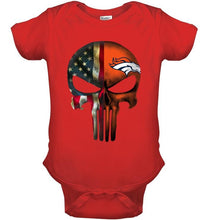 Load image into Gallery viewer, Denver Broncos skull american flag shirt