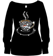 Load image into Gallery viewer, Denver Broncos coffee cup diamond glitter shirt