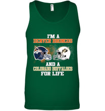 Load image into Gallery viewer, i'm a Denver Bronco and a Colorado Buffaloe for life shirt