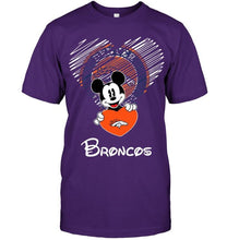 Load image into Gallery viewer, Mickey loves Denver Broncos fan hoodie