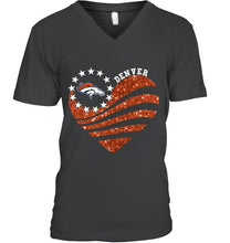 Load image into Gallery viewer, Denver Broncos glitter heart shirt
