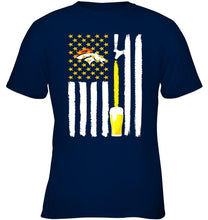 Load image into Gallery viewer, Denver Broncos Beer american flag shirt