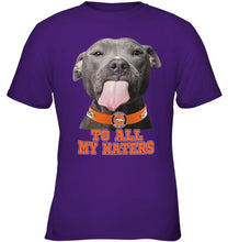 Load image into Gallery viewer, Denver Broncos to all my haters pitbull shirt