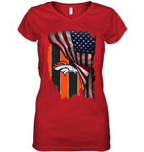 Load image into Gallery viewer, Denver Broncos american flag fan hoodie