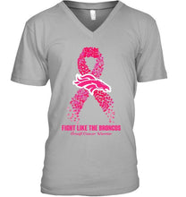 Load image into Gallery viewer, Denver Broncos fight like the Broncos br east cancer warrior shirt