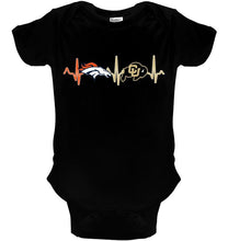 Load image into Gallery viewer, Denver Broncos Colorado Buffaloes heartbeat shirt