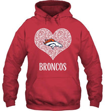 Load image into Gallery viewer, Denver Broncos heart floral pattern shirt