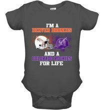 Load image into Gallery viewer, i'm a Denver Bronco and a Colorado Rockie for life shirt