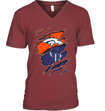 Load image into Gallery viewer, Denver Broncos and Colorado Rockies layer under ripped shirt