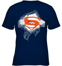 Load image into Gallery viewer, Denver Broncos Superman Ripped shirt