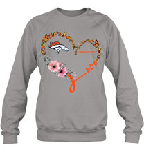 Load image into Gallery viewer, Denver Broncos butterfly heart shirt