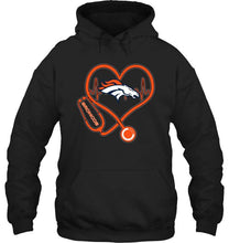 Load image into Gallery viewer, Denver Broncos nurse scope love heartbeat shirt