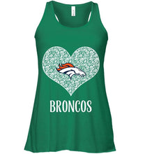 Load image into Gallery viewer, Denver Broncos heart floral pattern shirt