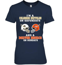 Load image into Gallery viewer, I'm Colorado Buffaloe on saturdays and Denver Bronco on sundays shirt