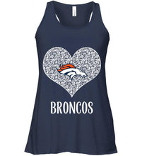 Load image into Gallery viewer, Denver Broncos heart floral pattern shirt