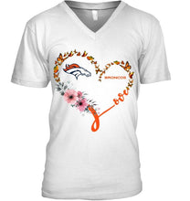 Load image into Gallery viewer, Denver Broncos butterfly heart shirt