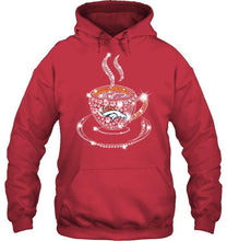Load image into Gallery viewer, Denver Broncos coffee cup diamond glitter shirt