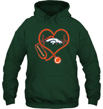 Load image into Gallery viewer, Denver Broncos nurse scope love heartbeat shirt