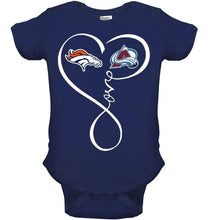 Load image into Gallery viewer, Denver Broncos Colorado Avalanche love heart shirt