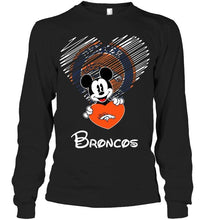 Load image into Gallery viewer, Mickey loves Denver Broncos fan hoodie