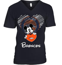 Load image into Gallery viewer, Mickey loves Denver Broncos fan hoodie