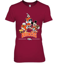 Load image into Gallery viewer, Denver Broncos mickey donald goofy fan shirt
