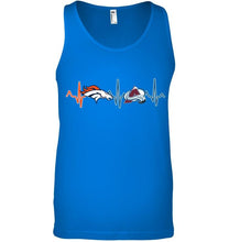 Load image into Gallery viewer, Denver Broncos Colorado Avalanche heartbeat shirt