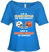 Load image into Gallery viewer, I'm Colorado Buffaloe on saturdays and Denver Bronco on sundays shirt