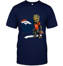 Load image into Gallery viewer, Denver Broncos angry baby groot ripped shirt