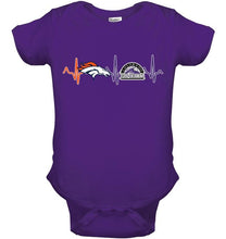Load image into Gallery viewer, Denver Broncos Colorado Rockies heartbeat shirt