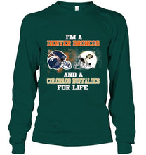 Load image into Gallery viewer, i'm a Denver Bronco and a Colorado Buffaloe for life shirt