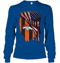 Load image into Gallery viewer, Denver Broncos american flag fan hoodie