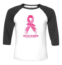 Load image into Gallery viewer, Denver Broncos fight like the Broncos br east cancer warrior shirt