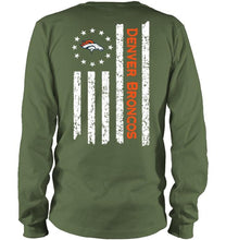 Load image into Gallery viewer, Denver Broncos star american flag on back shirt