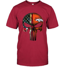 Load image into Gallery viewer, Denver Broncos skull american flag shirt