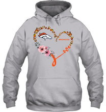 Load image into Gallery viewer, Denver Broncos butterfly heart shirt