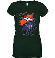 Load image into Gallery viewer, Denver Broncos and Colorado Rockies layer under ripped shirt